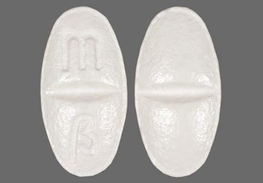 White Oval m B - Metoprolol Succinate 25mg Extended-Release Tablet