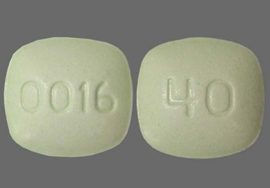 Green Rectangular 0016 - Pravastatin Sodium 40mg Tablet