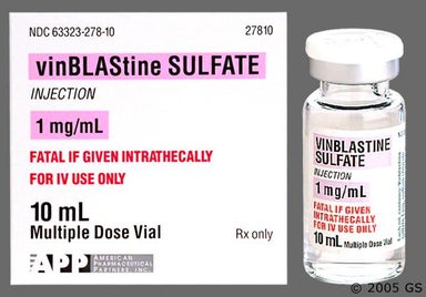 colorless - Vinblastine Sulfate 10mg/10mL Solution for Injection