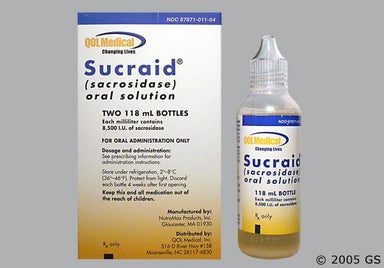 Colorless Not applicable - Sucraid 8500unit/mL Solution