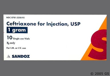 yellow - Ceftriaxone 1g Powder for Injection