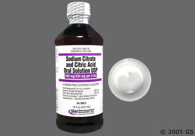 colorless - Sodium Citrate and Citric Acid 500mg-334mg/5mL Solution