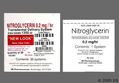 Nitroglycerin 0.2mg/hr Transdermal Patch