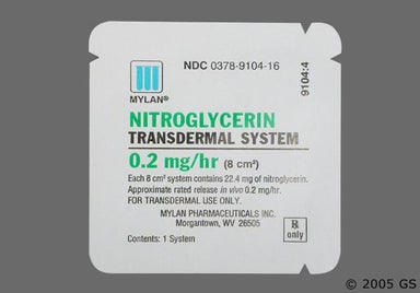Rectangular - Nitroglycerin 0.2mg/hr Transdermal Patch
