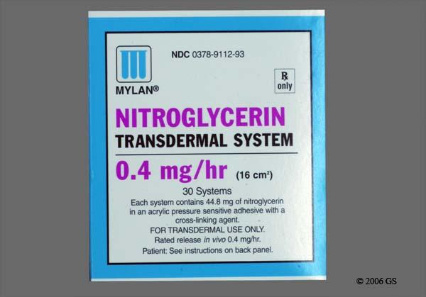 what is a nitroglycerin patch used for