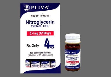 White Modified rectangle CL - Nitroglycerin 0.4mg Sublingual Tablet