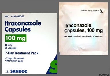 Blue Capsule E550 E550 - Itraconazole 100mg Capsule