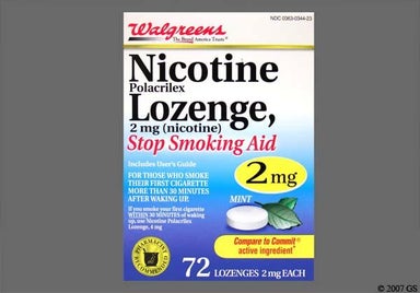 white round - Walgreens Nicotine Polacrilex 2mg Lozenge (Mint)
