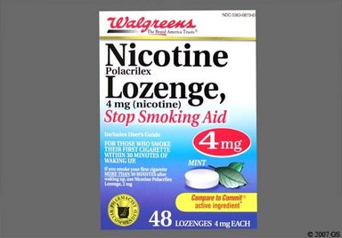 white round - Walgreens Nicotine Polacrilex 2mg Lozenge (Mint)