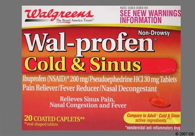 Maroon Oval 083 - Wal-Profen Cold and Sinus 200mg-30mg Caplet