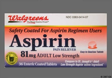 Pink-Orange Round L - Walgreens Aspirin 81mg Enteric Coated Tablet