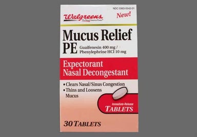 White Oval 44 542 - Walgreens Mucus Relief PE 400mg-10mg Tablet