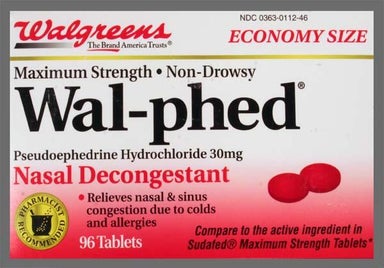 Red Round 44 112 - Wal-phed 30mg Tablet