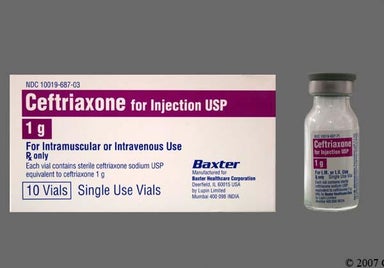 White Not applicable - Ceftriaxone 1g Powder for Injection