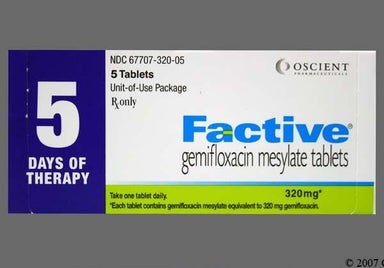 White Oval GE 320 - Factive 320mg Tablet