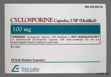 Yellow E0933 - Cyclosporine (modified) 100mg Capsule