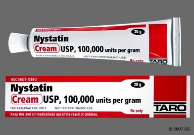 white - Nystatin 100,000unit/g Topical Cream