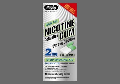 white square - Nicotine Polacrilex 2mg Chewing Gum (Mint)