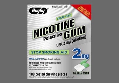 white square - Nicotine Polacrilex 2mg Chewing Gum (Mint)