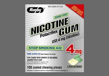 yellow square - Nicotine Polacrilex 4mg Chewing Gum (Mint)