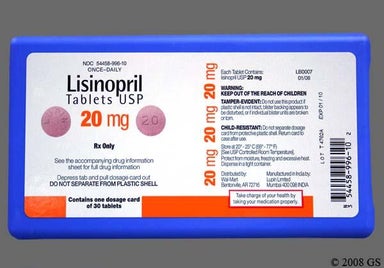 Pink Round LUPIN - Lisinopril 20mg Tablet