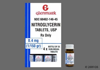 White 4 - Nitroglycerin 0.4mg Sublingual Tablet