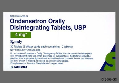 White Round 342 And Sz - Ondansetron 4mg Orally Disintegrating Tablet