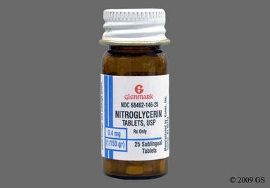 White 4 - Nitroglycerin 0.4mg Sublingual Tablet