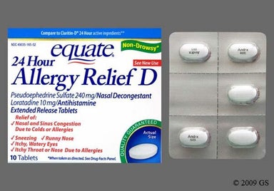 White Oval Andrx 605 - Equate Allergy Relief D 24 Hour Extended-Release Tablet