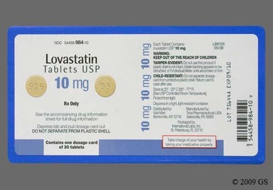 Peach Round 926 - Lovastatin 10mg Tablet