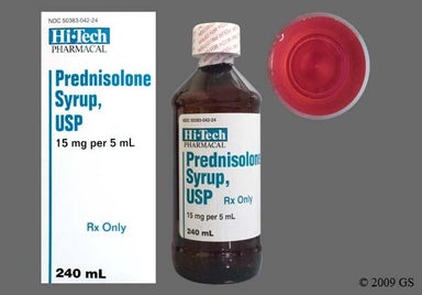 Red Not applicable - Prednisolone 15mg/5mL Solution