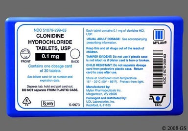 White Round MYLAN 152 - Clonidine Hydrochloride 0.1mg Tablet