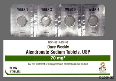 White Round 638 - Alendronate Sodium 70mg Tablet