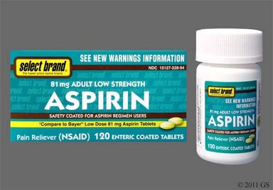 Yellow Round L - Select Brand Aspirin 81mg Enteric Coated Tablet