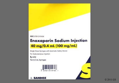 Yellow Not applicable - Enoxaparin Sodium 40mg/0.4ml Solution for Injection