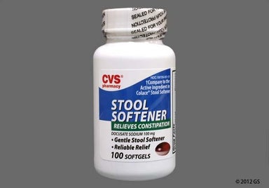 Red, White Capsule P10 - CVS Stool Softener 100mg Softgel