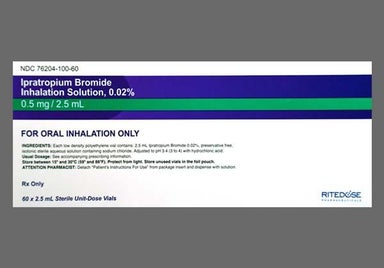 Colorless Not applicable - Ipratropium Bromide 0.02% Solution for Inhalation