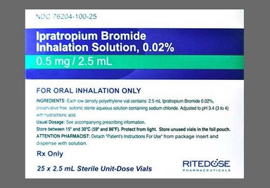 Colorless Not applicable - Ipratropium Bromide 0.02% Solution for Inhalation