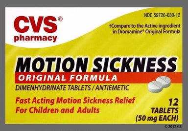 White Round - CVS Motion Sickness 50mg Tablet