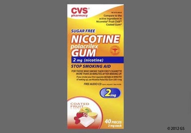 peach rectangular - CVS Nicotine Polacrilex 2mg Chewing Gum (Fruit)