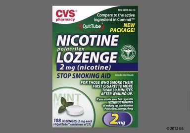 White Round L344 - CVS Nicotine Polacrilex 2mg Lozenge (Mint)