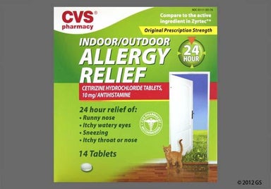 White Round RDY - CVS Allergy Relief 10mg Tablet