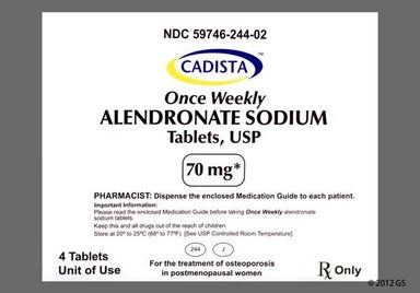 White Oval 244 - Alendronate Sodium 70mg Tablet