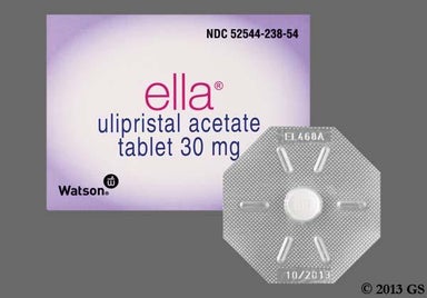 White Round ella - ella 30mg Tablet