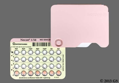 Orange Round WATSON - Necon 1/50 28-Day 0.05mg-1mg Tablet