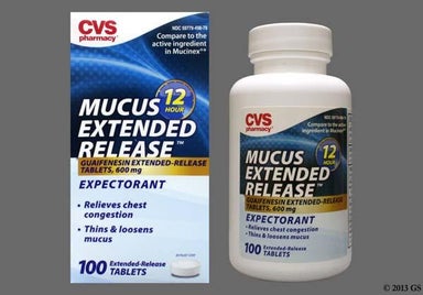 White Round L498 - CVS Mucus ER 600mg Extended-Release Tablet