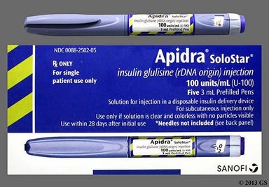 colorless - Apidra SoloStar Prefilled Pen 100unit/mL Solution for Injection