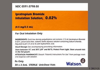 Colorless Not applicable - Ipratropium Bromide 0.02% Solution for Inhalation