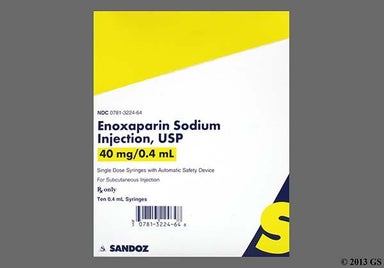 yellow - Enoxaparin Sodium 40mg/0.4ml Solution for Injection