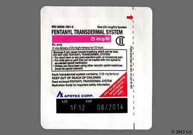 Square - Fentanyl 25mcg/hr Transdermal Patch
